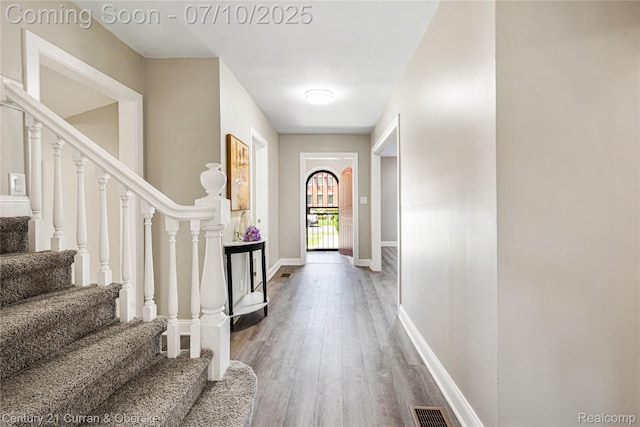18024 Fairfield St, Redford, MI 48221 - entrance foyer featuring stairway and wood finished floors