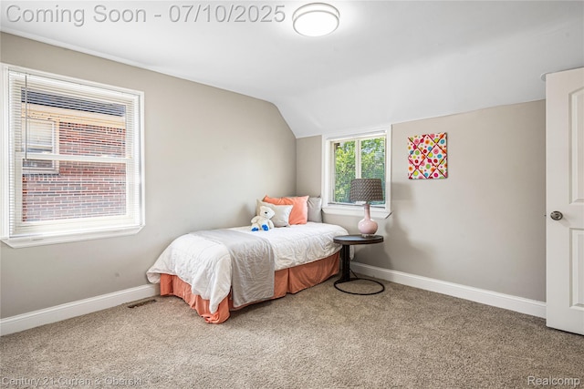 18024 Fairfield St, Redford, MI 48221 - bedroom featuring carpet flooring and vaulted ceiling