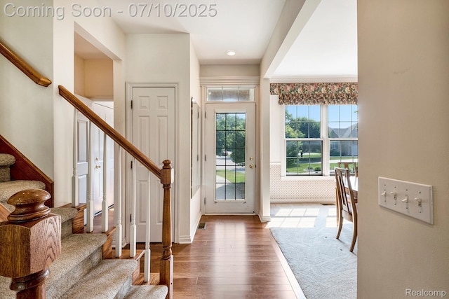6161 Golfside Ct, Grand Blanc, MI 48439 - entryway featuring stairway and wood finished floors