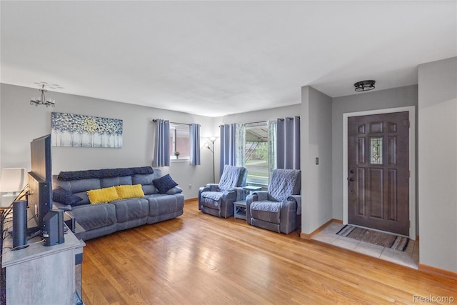 26714 Dover Ct, Warren, MI 48089 - living room featuring light wood-type flooring and baseboards