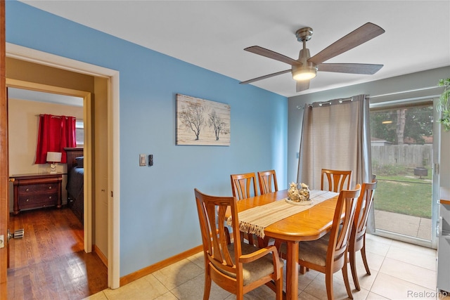26714 Dover Ct, Warren, MI 48089 - dining room with ceiling fan and baseboards
