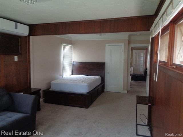 1353 N Gulley Rd, Dearborn Heights, MI 48127 - bedroom featuring a wall unit AC and carpet floors