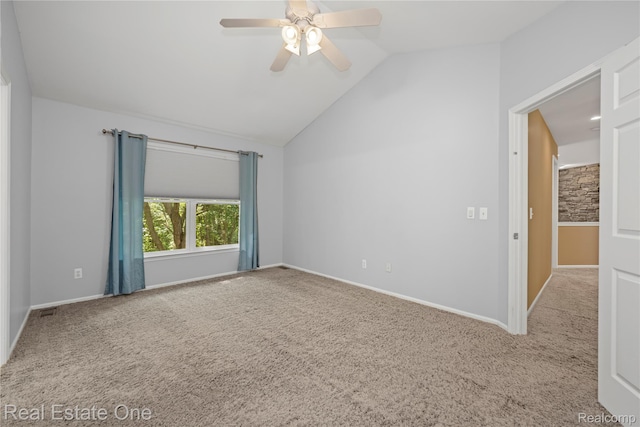 31085 Chatsford St, Novi, MI 48377 - empty room with carpet, lofted ceiling, and ceiling fan