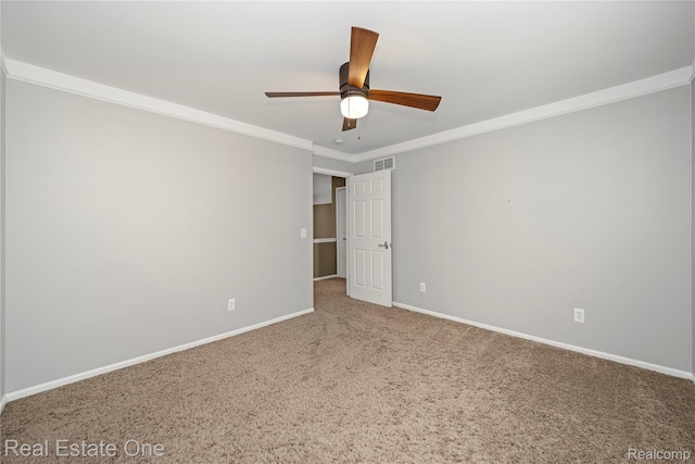 31085 Chatsford St, Novi, MI 48377 - unfurnished room with carpet floors, ceiling fan, and ornamental molding