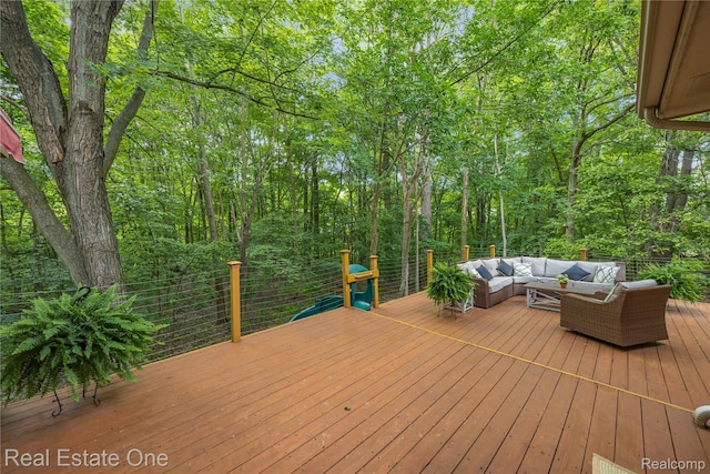 31085 Chatsford St, Novi, MI 48377 - wooden deck with an outdoor living space