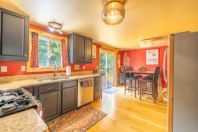 19744 Ivey Rd, Chelsea, MI 48118 - kitchen with stainless steel appliances, light wood-style flooring, and healthy amount of natural light