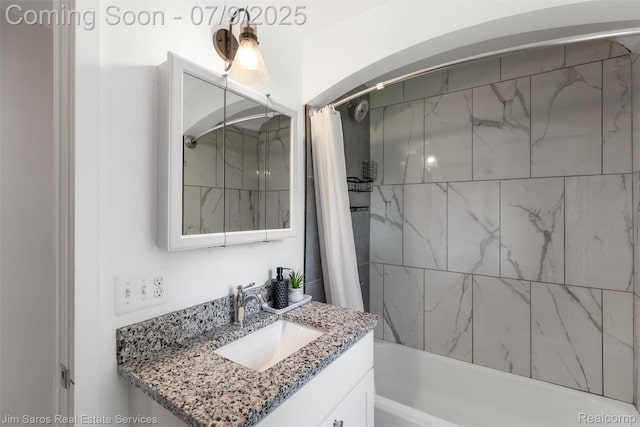 2182 Hawthorne Rd, Detroit, MI 48236 - full bath with vanity and shower / bathtub combination with curtain