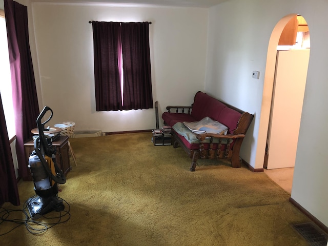 1483 Rose Ave, Benton Harbor, MI 49022 - living area with carpet and arched walkways