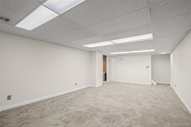 36393 Dardanella St, Livonia, MI 48152 - finished below grade area with a paneled ceiling and carpet flooring
