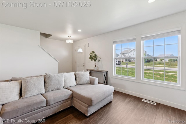 7057 Primrose Ln, Grand Blanc, MI 48439 - living room with recessed lighting and dark wood finished floors