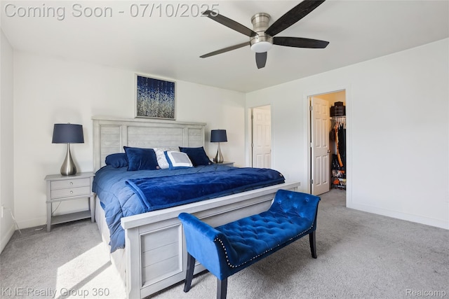 7057 Primrose Ln, Grand Blanc, MI 48439 - carpeted bedroom featuring a spacious closet, a ceiling fan, and a closet