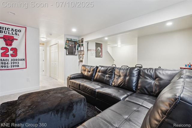 7057 Primrose Ln, Grand Blanc, MI 48439 - carpeted living room with recessed lighting and baseboards