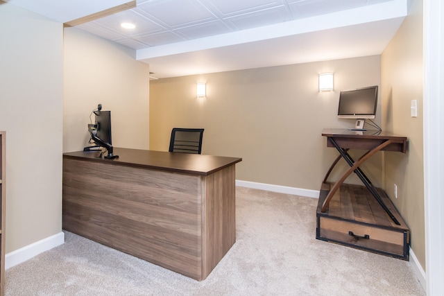37516 N Laurel Park Dr, Livonia, MI 48152 - home office featuring carpet and recessed lighting