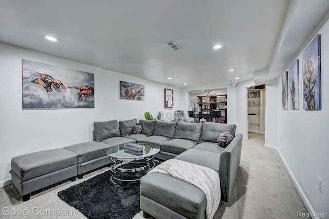 29755 Rosemond Dr, Southfield, MI 48025 - carpeted living room featuring recessed lighting and baseboards
