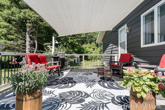 2289 S Sullivan Rd, Ravenna, MI 49451 - wooden terrace featuring grilling area