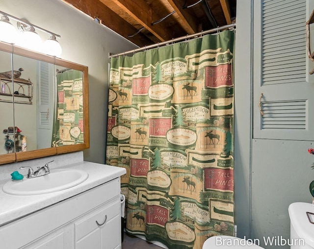 2289 S Sullivan Rd, Ravenna, MI 49451 - full bath with vanity and a shower with curtain
