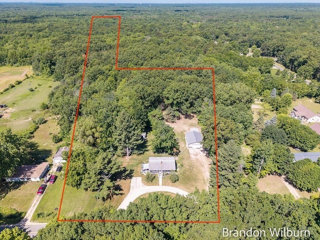 2289 S Sullivan Rd, Ravenna, MI 49451 - aerial view of property's location with a forest and property parcel outlined