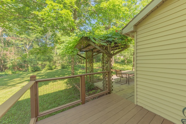 2728 Kimberley Rd, Ann Arbor, MI 48104 - wooden deck featuring a lawn and a patio area