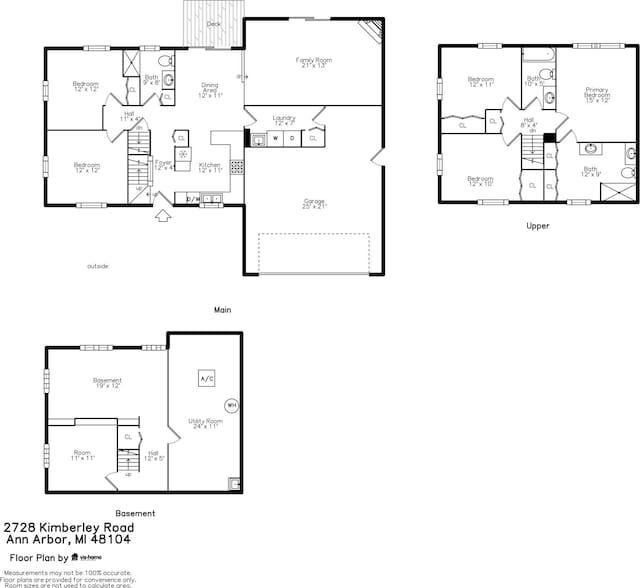 2728 Kimberley Rd, Ann Arbor, MI 48104 - view of property floor plan