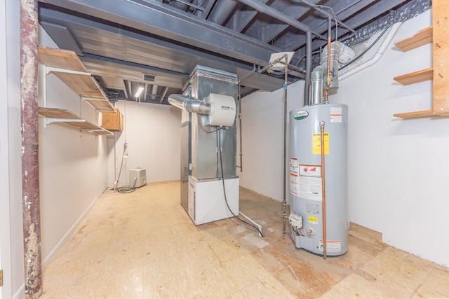 2728 Kimberley Rd, Ann Arbor, MI 48104 - unfinished below grade area featuring gas water heater and heating unit