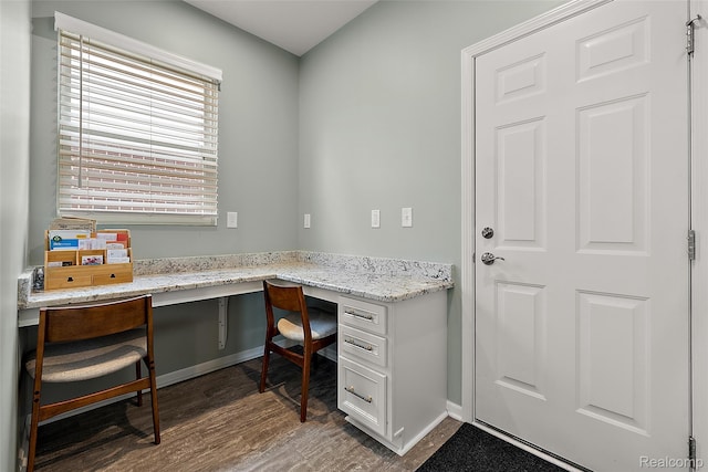 3860 Summit Dr, Sterling Heights, MI 48314 - office space with built in desk and dark wood finished floors