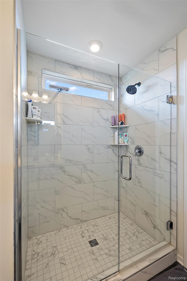 3860 Summit Dr, Sterling Heights, MI 48314 - full bathroom featuring a marble finish shower