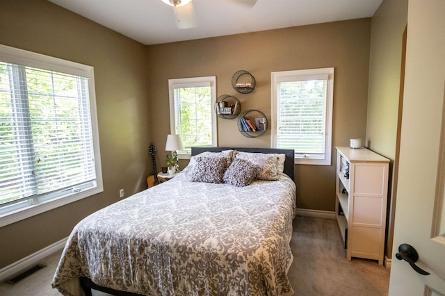 7380 Vassar Rd, Grand Blanc, MI 48439 - bedroom featuring carpet flooring, multiple windows, and a ceiling fan