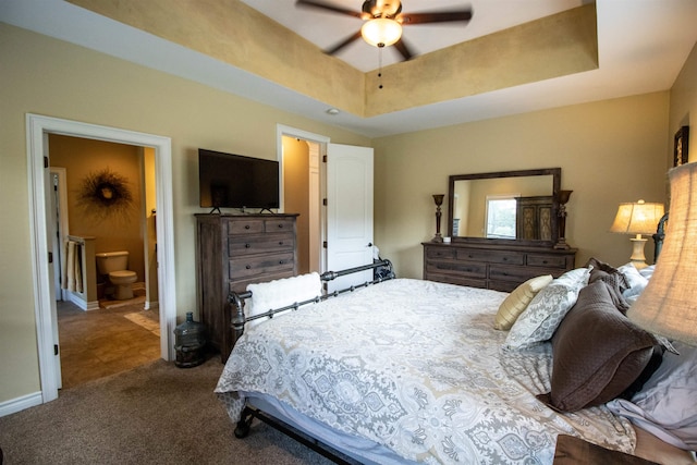 7380 Vassar Rd, Grand Blanc, MI 48439 - bedroom with carpet flooring, ensuite bathroom, and ceiling fan