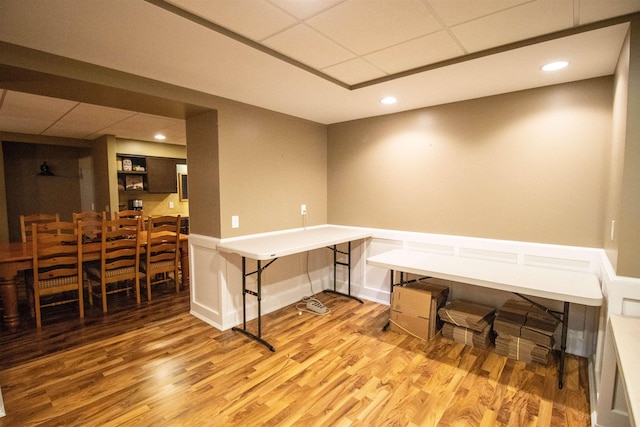 7380 Vassar Rd, Grand Blanc, MI 48439 - unfurnished office featuring a drop ceiling, wood finished floors, and recessed lighting