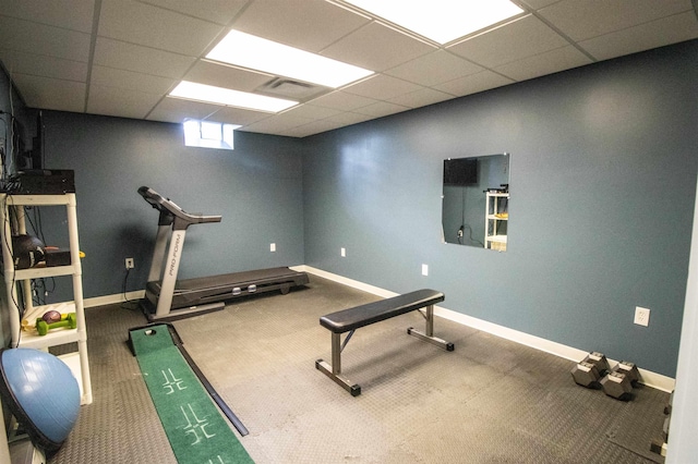 7380 Vassar Rd, Grand Blanc, MI 48439 - workout area with a drop ceiling