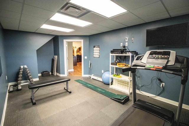 7380 Vassar Rd, Grand Blanc, MI 48439 - workout area with a drop ceiling
