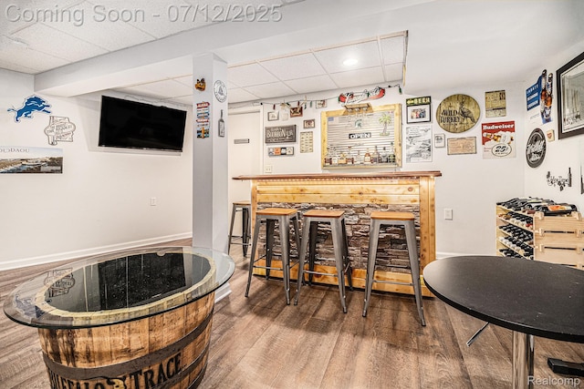 1558 Valentine Ct, Canton, MI 48188 - indoor dry bar with wood finished floors, a drop ceiling, and recessed lighting