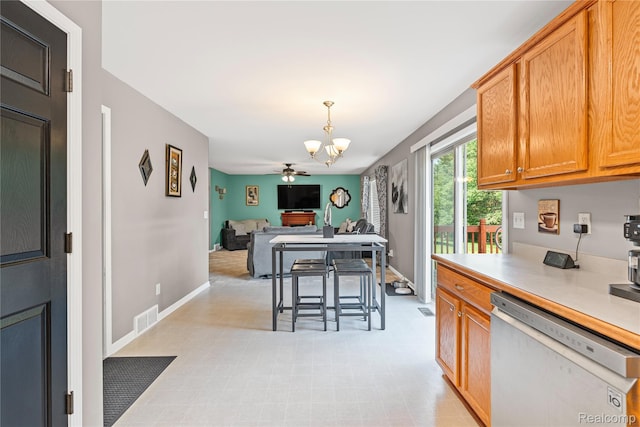 838 Star Dr, Davison, MI 48423 - dining room with baseboards and a chandelier