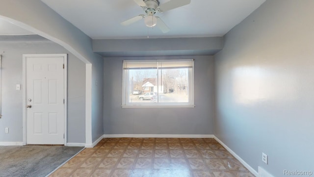 12660 Duchess St, Detroit, MI 48224 - unfurnished room featuring a ceiling fan and baseboards