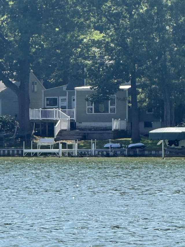14450 Park Dr, Mecosta, MI 49332 - water view with a dock