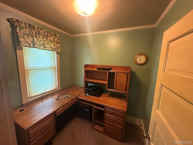 3363 Parkwood Ave, Monroe, MI 48162 - office with crown molding and built in study area