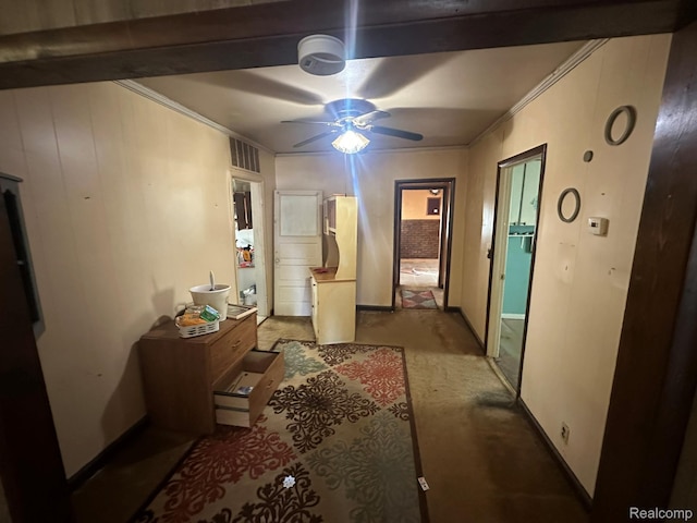3363 Parkwood Ave, Monroe, MI 48162 - hall with crown molding and carpet flooring