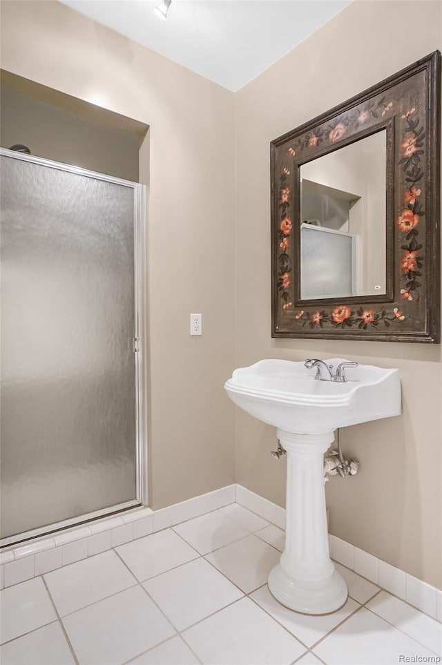 822 Keaton Dr, Troy, MI 48098 - bathroom featuring a shower stall and tile patterned flooring