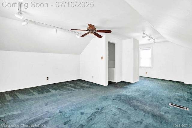 816 E 3rd St, Royal Oak, MI 48067 - bonus room featuring lofted ceiling, dark carpet, and a ceiling fan