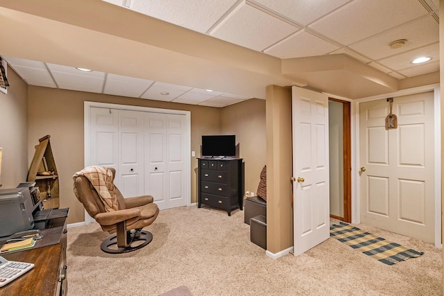 9379 Jamie Dr, Davison, MI 48423 - sitting room featuring a paneled ceiling and light colored carpet