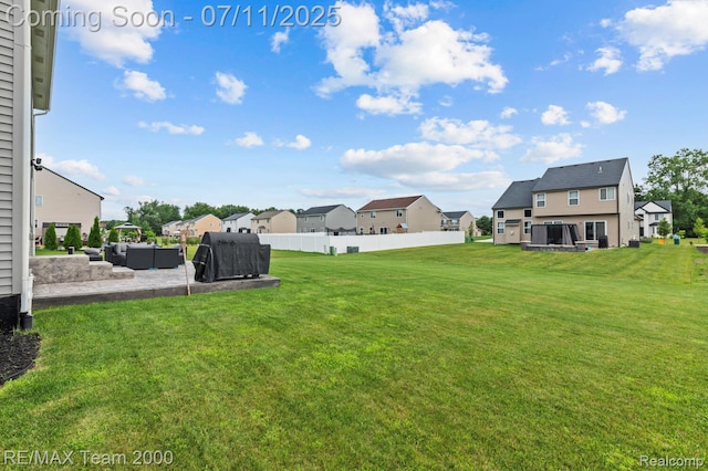 9019 Elbert Dr, Romulus, MI 48174 - view of yard with an outdoor hangout area, a residential view, and a patio area