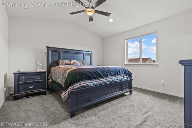 9019 Elbert Dr, Romulus, MI 48174 - carpeted bedroom featuring vaulted ceiling and ceiling fan