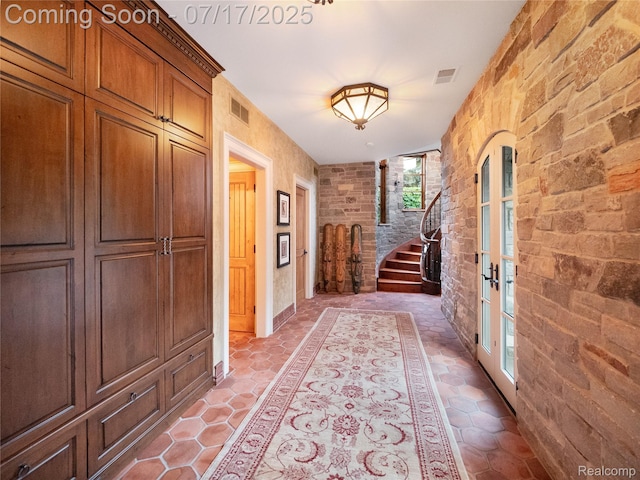 2756 Turtle Bluff Dr, Bloomfield Hills, MI 48302 - hallway featuring french doors