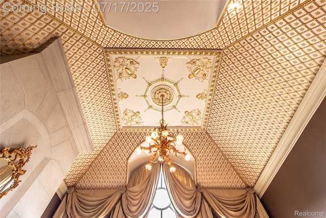 2756 Turtle Bluff Dr, Bloomfield Hills, MI 48302 - detailed view of a chandelier and crown molding