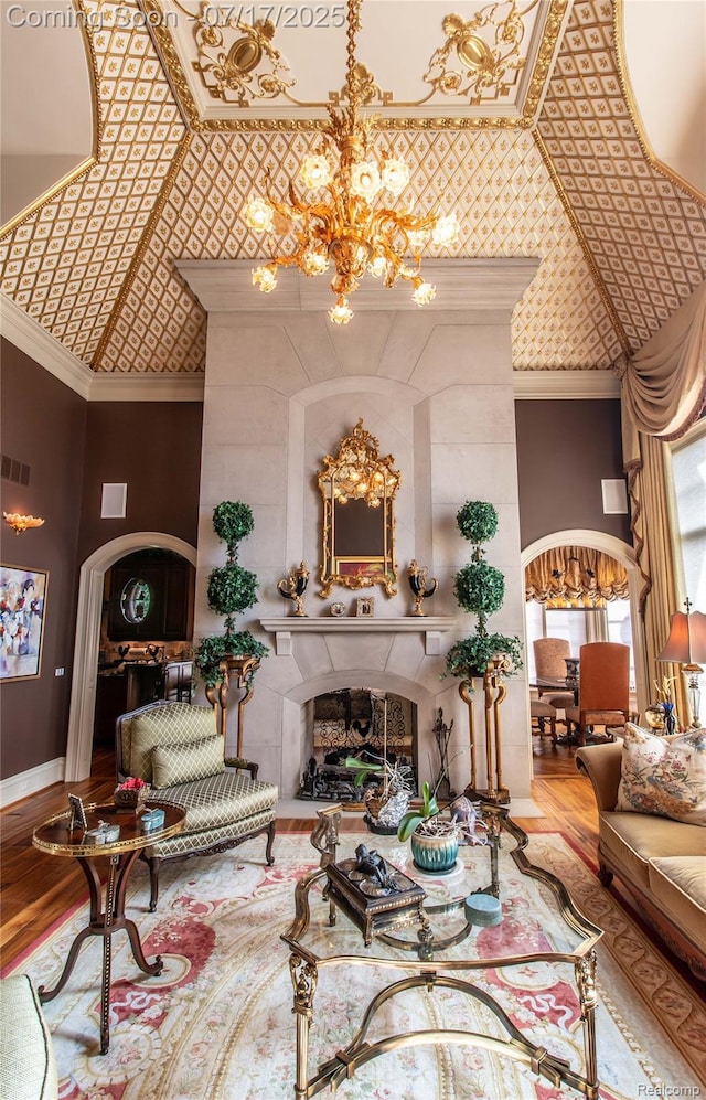2756 Turtle Bluff Dr, Bloomfield Hills, MI 48302 - building lobby with a towering ceiling and ornamental molding