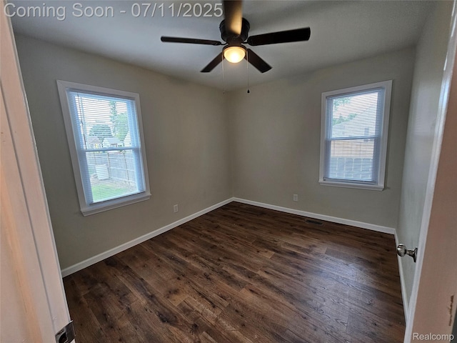 893 Leblanc St, Lincoln Park, MI 48146 - unfurnished room featuring dark wood-style flooring and a ceiling fan