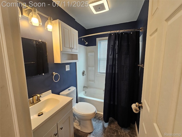 893 Leblanc St, Lincoln Park, MI 48146 - full bath featuring vanity, shower / bath combo with shower curtain, and tile patterned flooring
