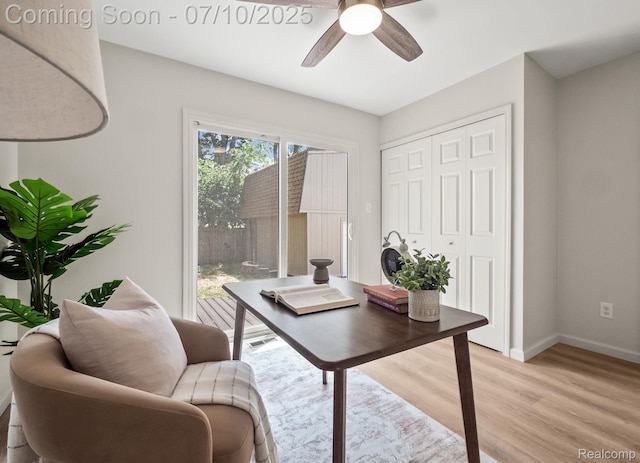 3764 Tyler Ave, Royal Oak, MI 48072 - office with light wood-type flooring and ceiling fan