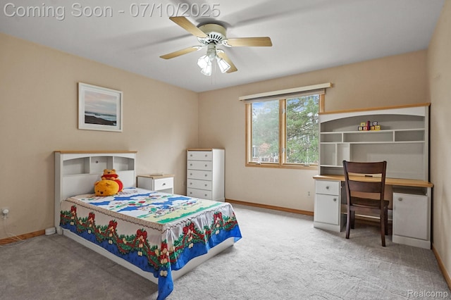 4253 Drexel Dr, Troy, MI 48098 - carpeted bedroom with baseboards and ceiling fan
