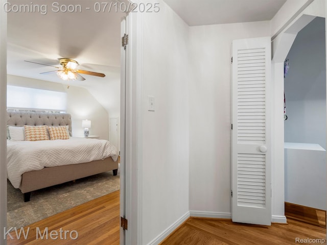 1877 Wiltshire Rd, Berkley, MI 48072 - bedroom with wood finished floors and ceiling fan